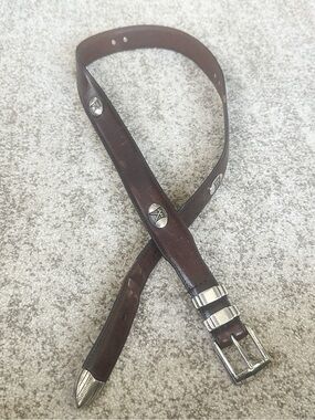 Top Grain  Brown Oiled Leather Golf Belt 40